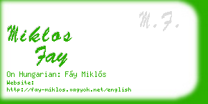 miklos fay business card