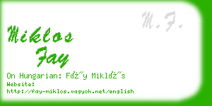 miklos fay business card